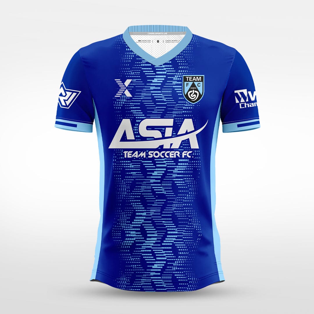 XTeamwear Soccer Jersey Custom Soccer Jersey – Geometric Energy Line Pattern & Crew Neck