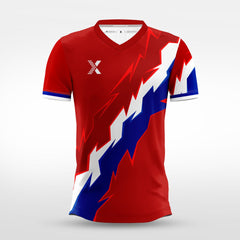 XTeamwear Soccer Jersey Custom Soccer Jersey – Pixelated Geometric Cut Pattern & Crew Neck