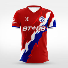 XTeamwear Soccer Jersey Custom Soccer Jersey – Pixelated Geometric Cut Pattern & Crew Neck