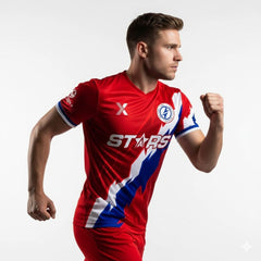 XTeamwear Soccer Jersey Custom Soccer Jersey – Pixelated Geometric Cut Pattern & Crew Neck