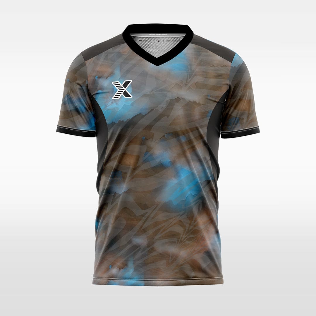XTeamwear Soccer Jersey Custom Soccer Jersey – Smoky Camouflage Pattern & V-Neck