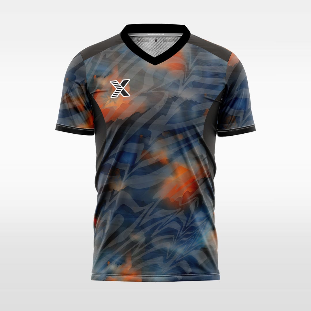 XTeamwear Soccer Jersey Custom Soccer Jersey – Smoky Camouflage Pattern & V-Neck