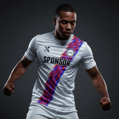 XTeamwear Soccer Jersey Custom Soccer Jersey – Striped Lightning Pattern with Crew Neck