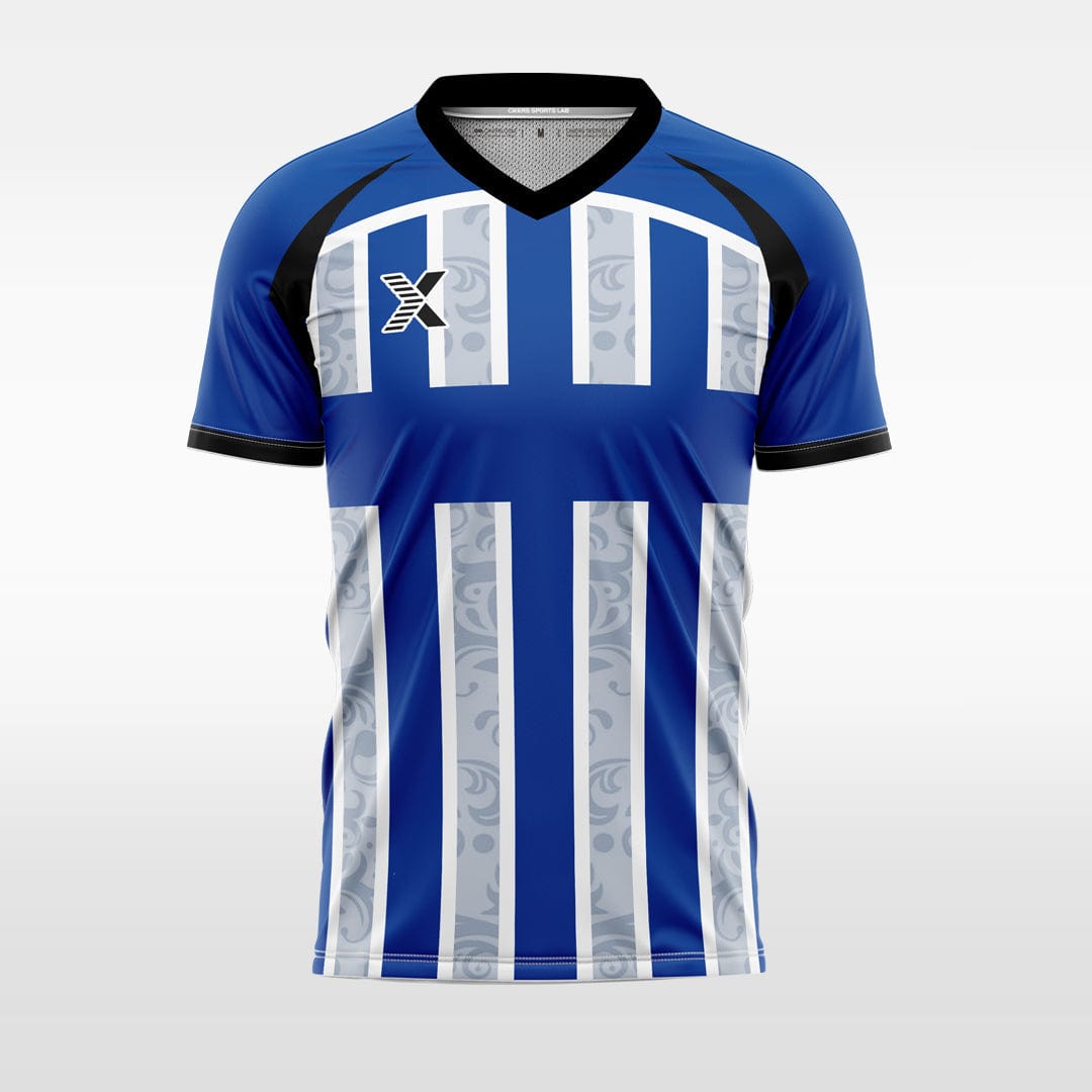 XTeamwear Soccer Jersey Custom Soccer Jersey – Vertical Stripe & Patterned Design with V-Neck
