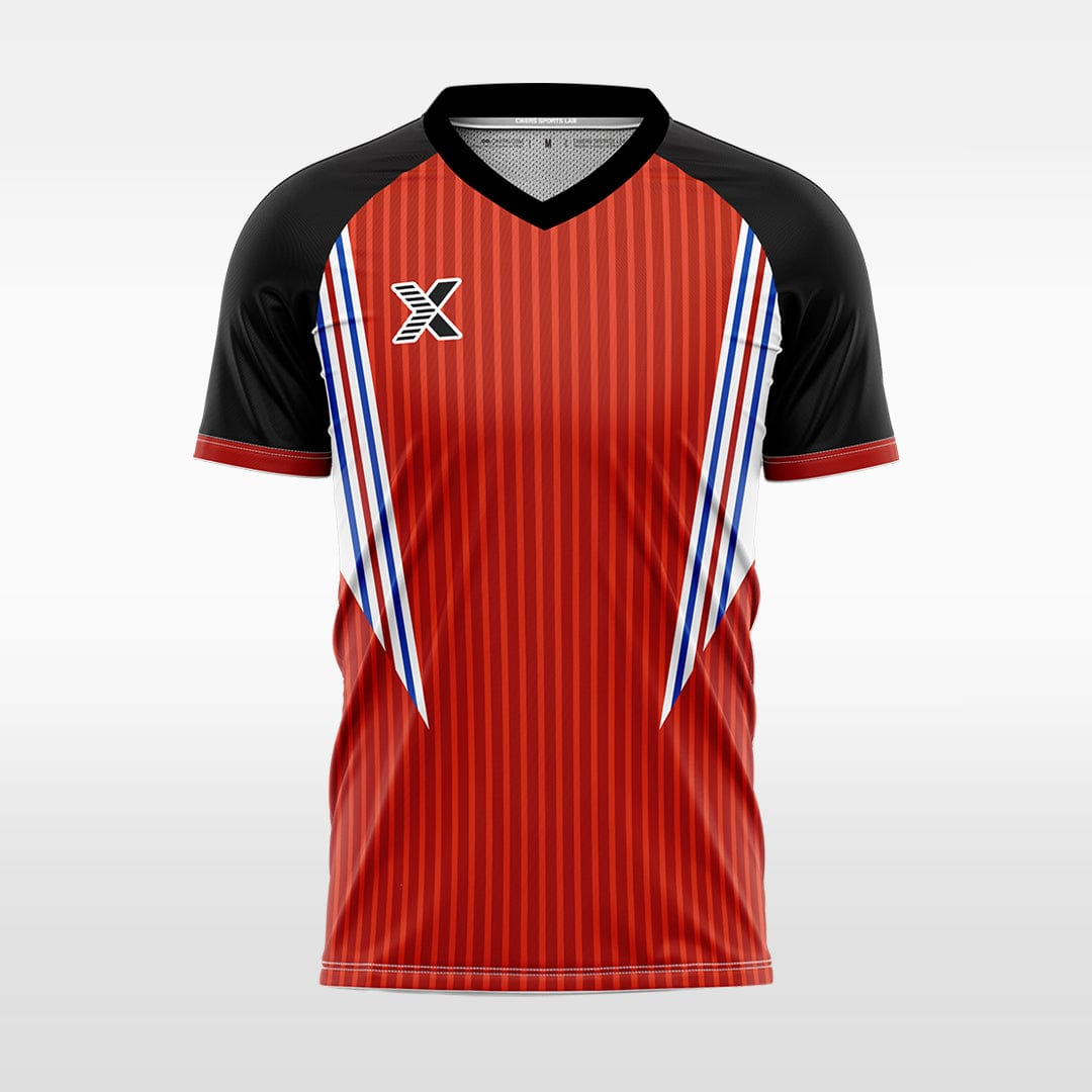XTeamwear Soccer Jersey Custom Vertical Stripe Soccer Jersey – Gradient Modern V‑Neck Teamwear