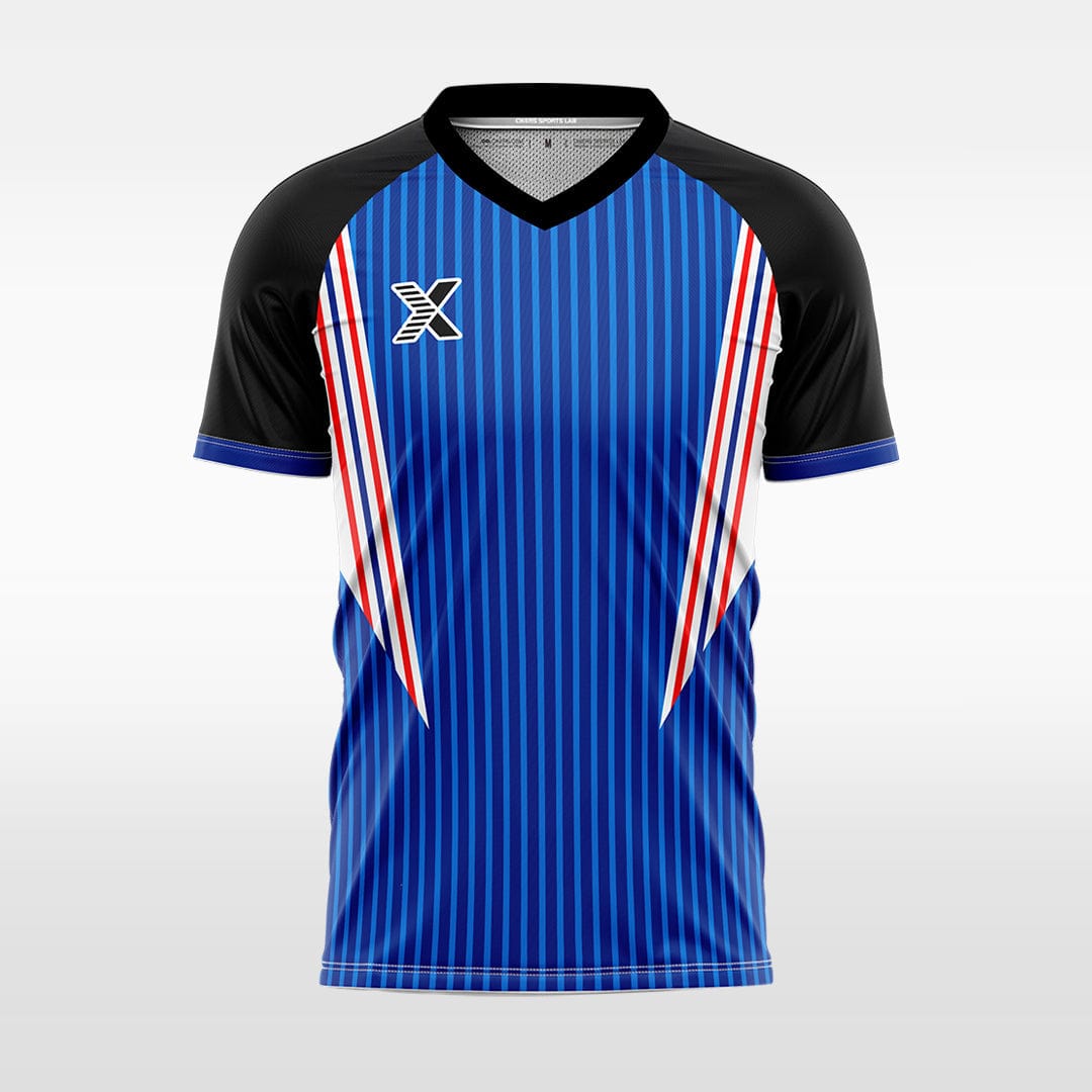 XTeamwear Soccer Jersey Custom Vertical Stripe Soccer Jersey – Gradient Modern V‑Neck Teamwear
