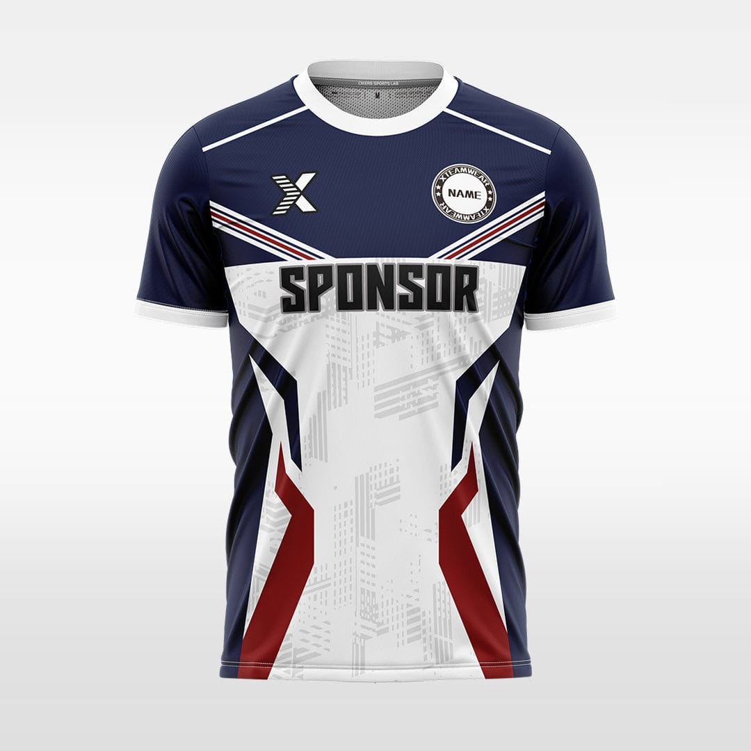 XTeamwear Soccer Jersey Dark Blue / S Custom Soccer Jersey – Fractured Stripe Design & Crew Neck