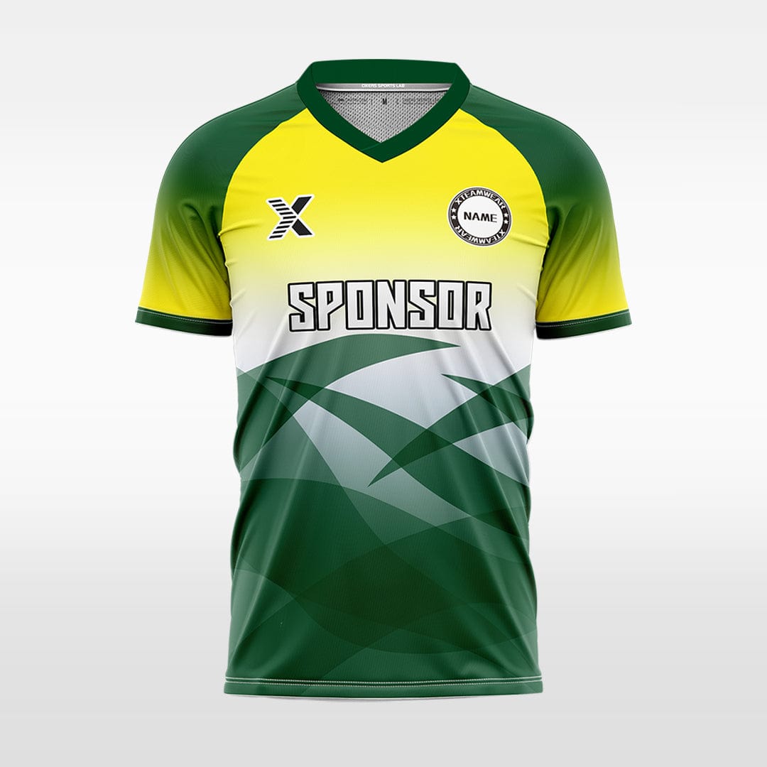 XTeamwear Soccer Jersey green / S Custom Gradient Soccer Jersey – Geometric V-Neck Short Sleeve Top