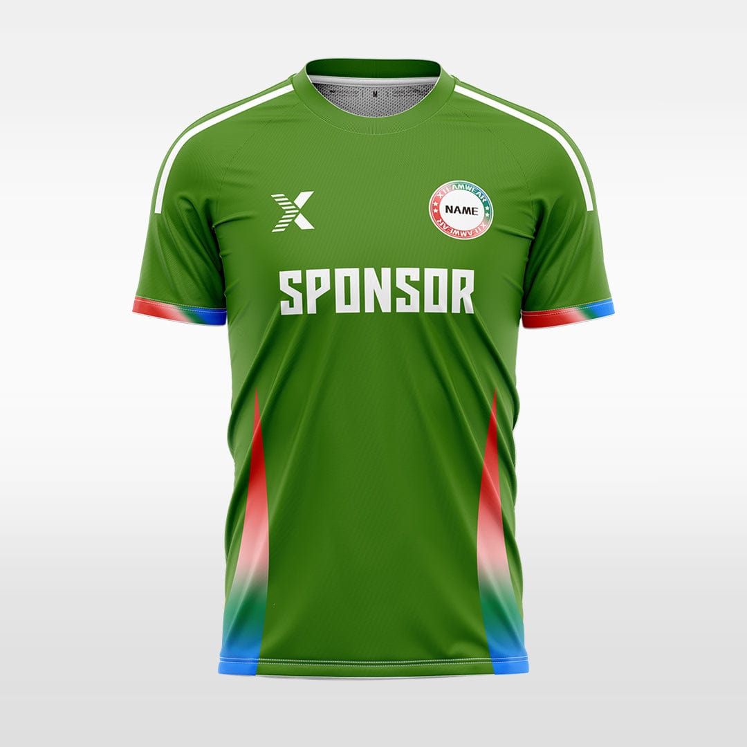 XTeamwear Soccer Jersey green / S Custom Gradient Stripe Soccer Jersey – Modern Fit Round Neck