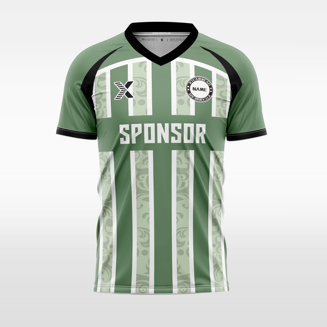 XTeamwear Soccer Jersey green / S Custom Soccer Jersey – Vertical Stripe & Patterned Design with V-Neck