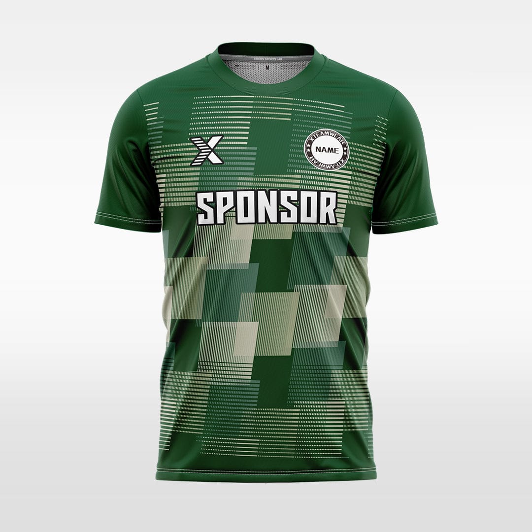 XTeamwear Soccer Jersey green / S Custom Team Soccer Jersey – Solid Color with Geometric Pattern