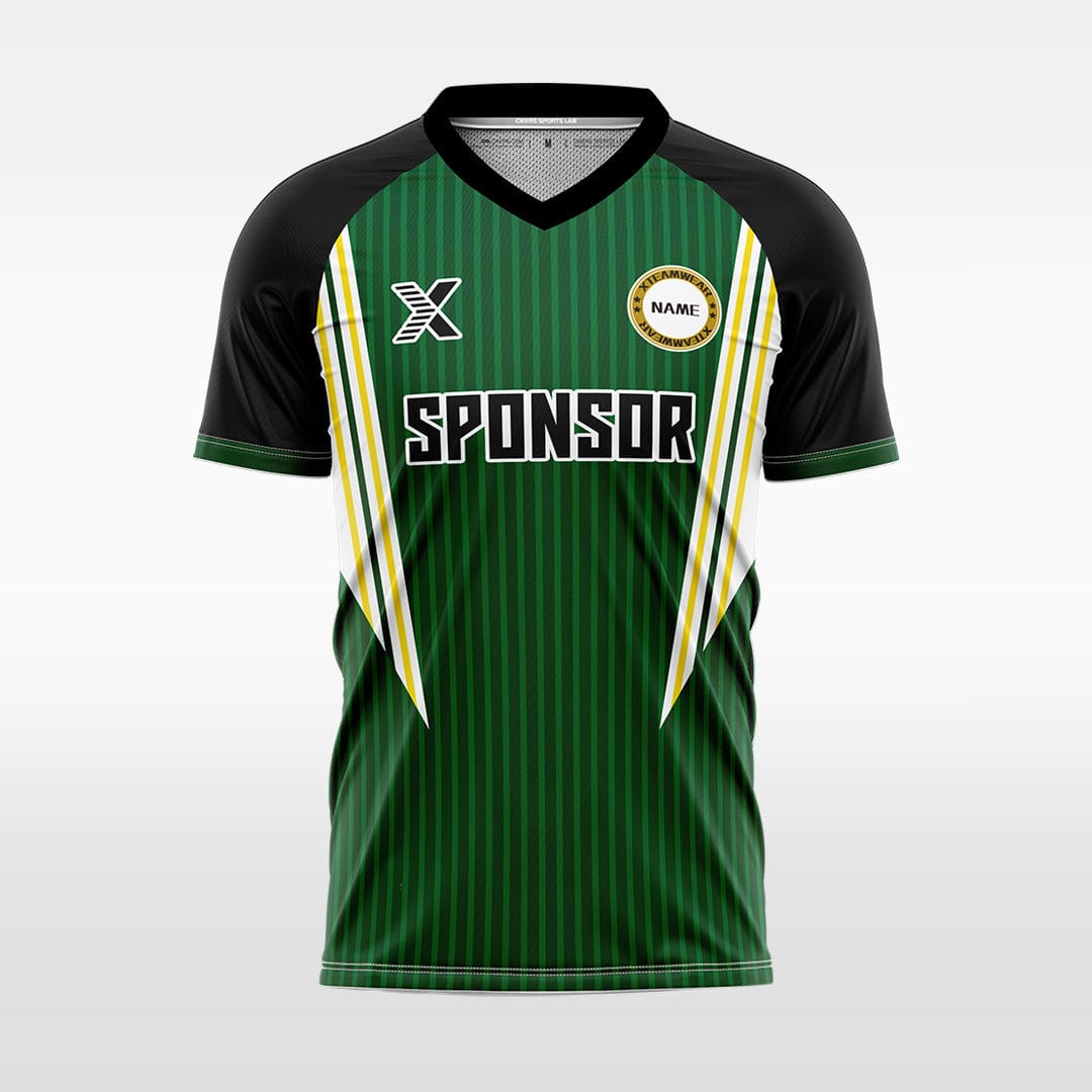 XTeamwear Soccer Jersey green / S Custom Vertical Stripe Soccer Jersey – Gradient Modern V‑Neck Teamwear