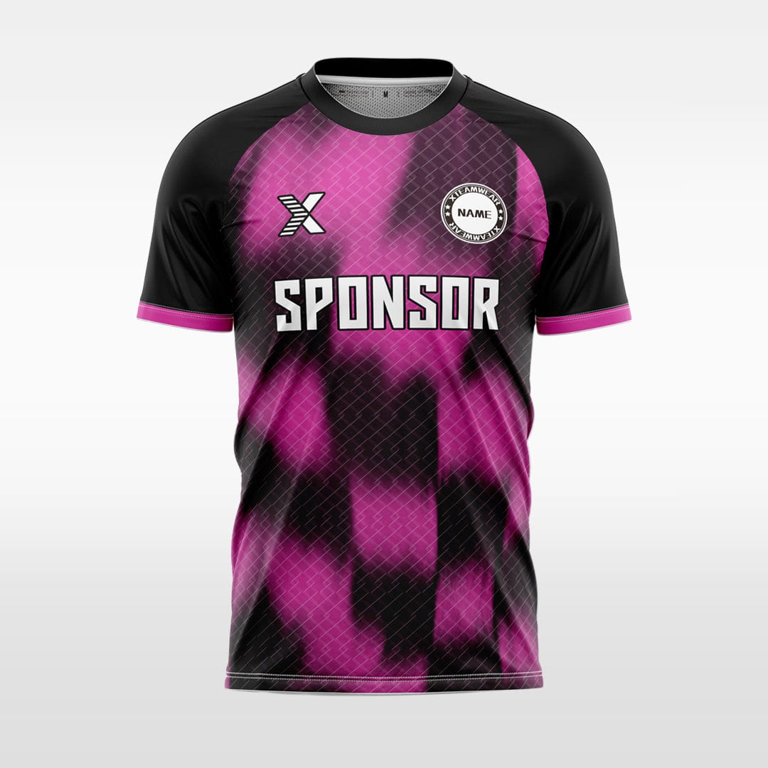 XTeamwear Soccer Jersey pink / S Custom Soccer Jersey – Diamond Grid Gradient Block Print & Crew Neck