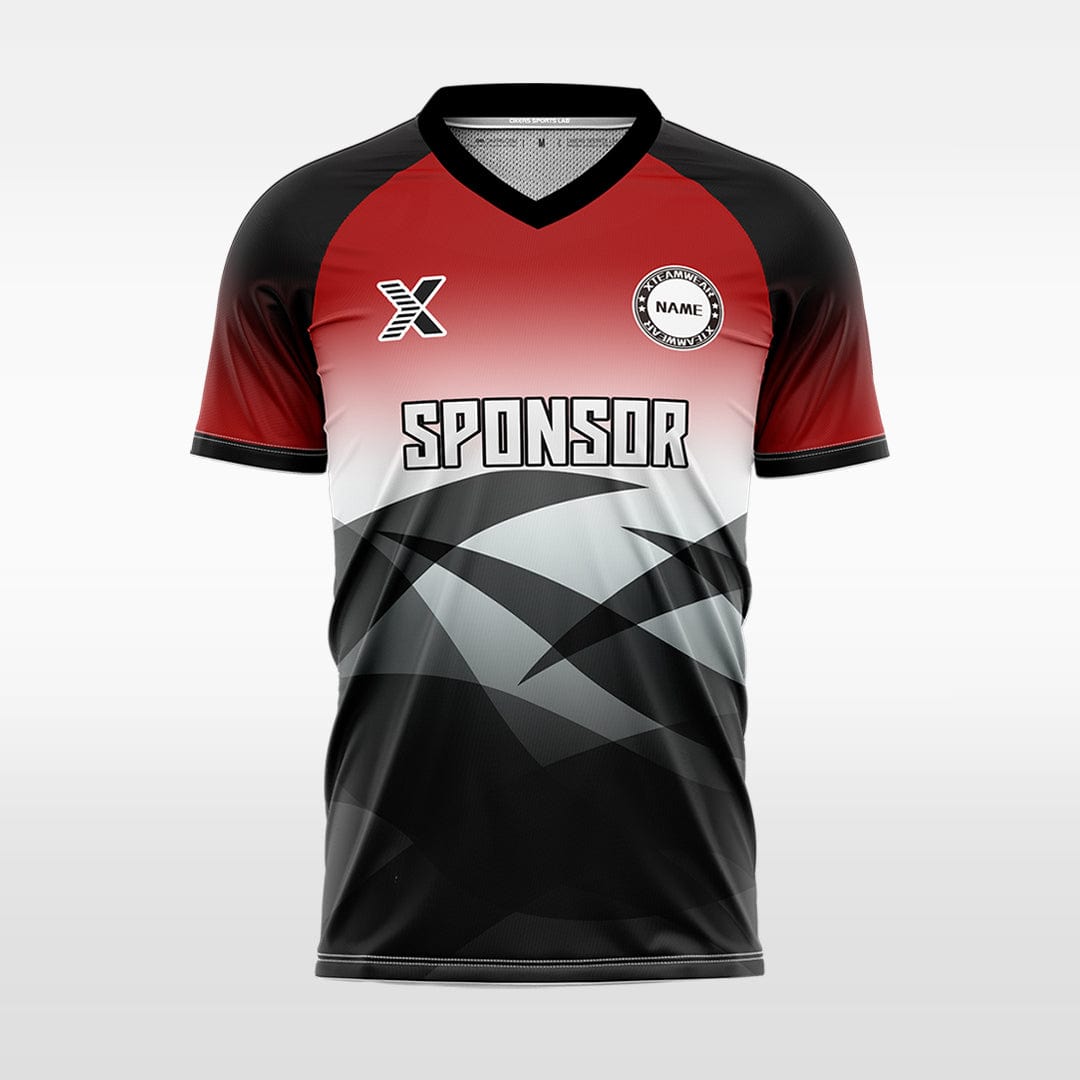 XTeamwear Soccer Jersey red / S Custom Gradient Soccer Jersey – Geometric V-Neck Short Sleeve Top