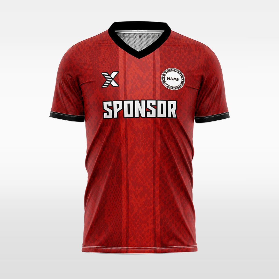 XTeamwear Soccer Jersey red / S Custom Snake‑Skin Soccer Jersey – Slim Fit V‑Neck Athletic Top