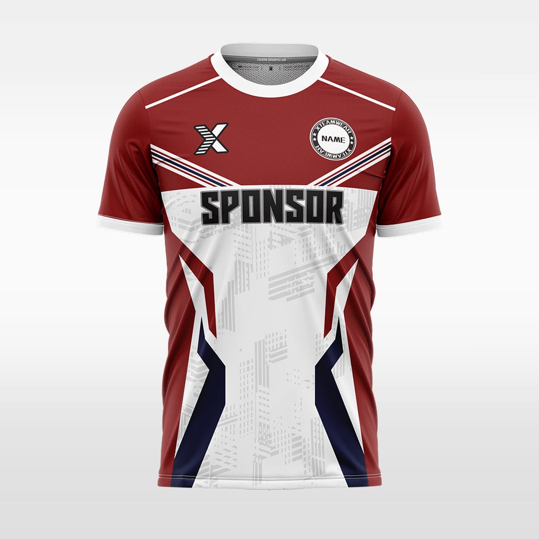 XTeamwear Soccer Jersey red / S Custom Soccer Jersey – Fractured Stripe Design & Crew Neck