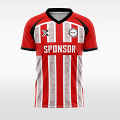 XTeamwear Soccer Jersey red / S Custom Soccer Jersey – Vertical Stripe & Patterned Design with V-Neck