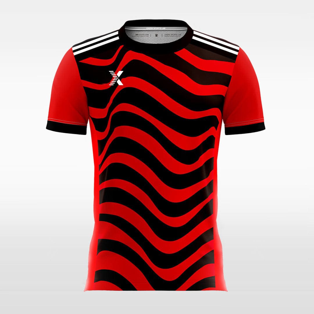 XTeamwear Soccer Jersey Red Zebra Print - Custom Kids Soccer Jerseys Design Online