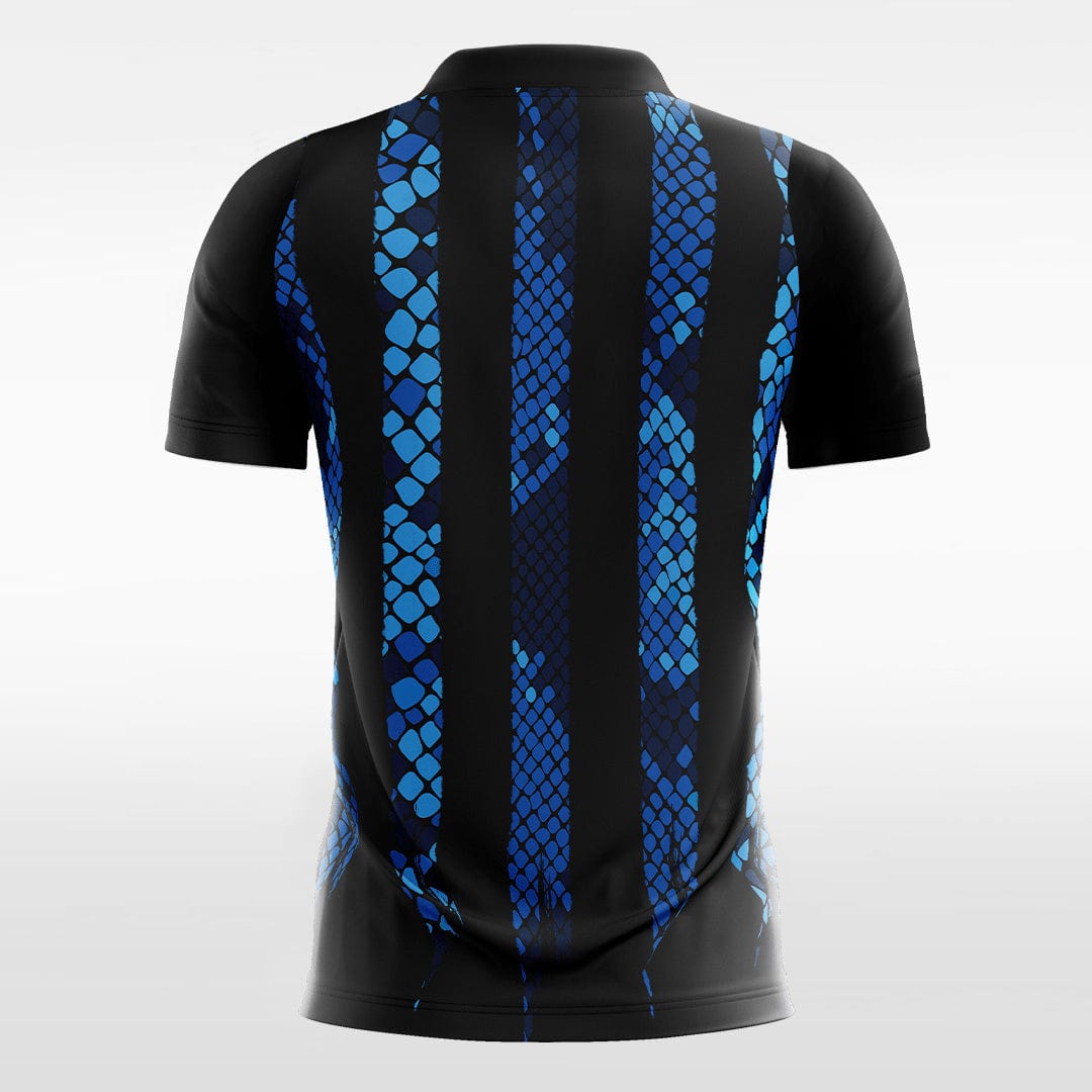 XTeamwear Soccer Jersey Snake Print - Custom Kids Soccer Jerseys Design Blue Stripe