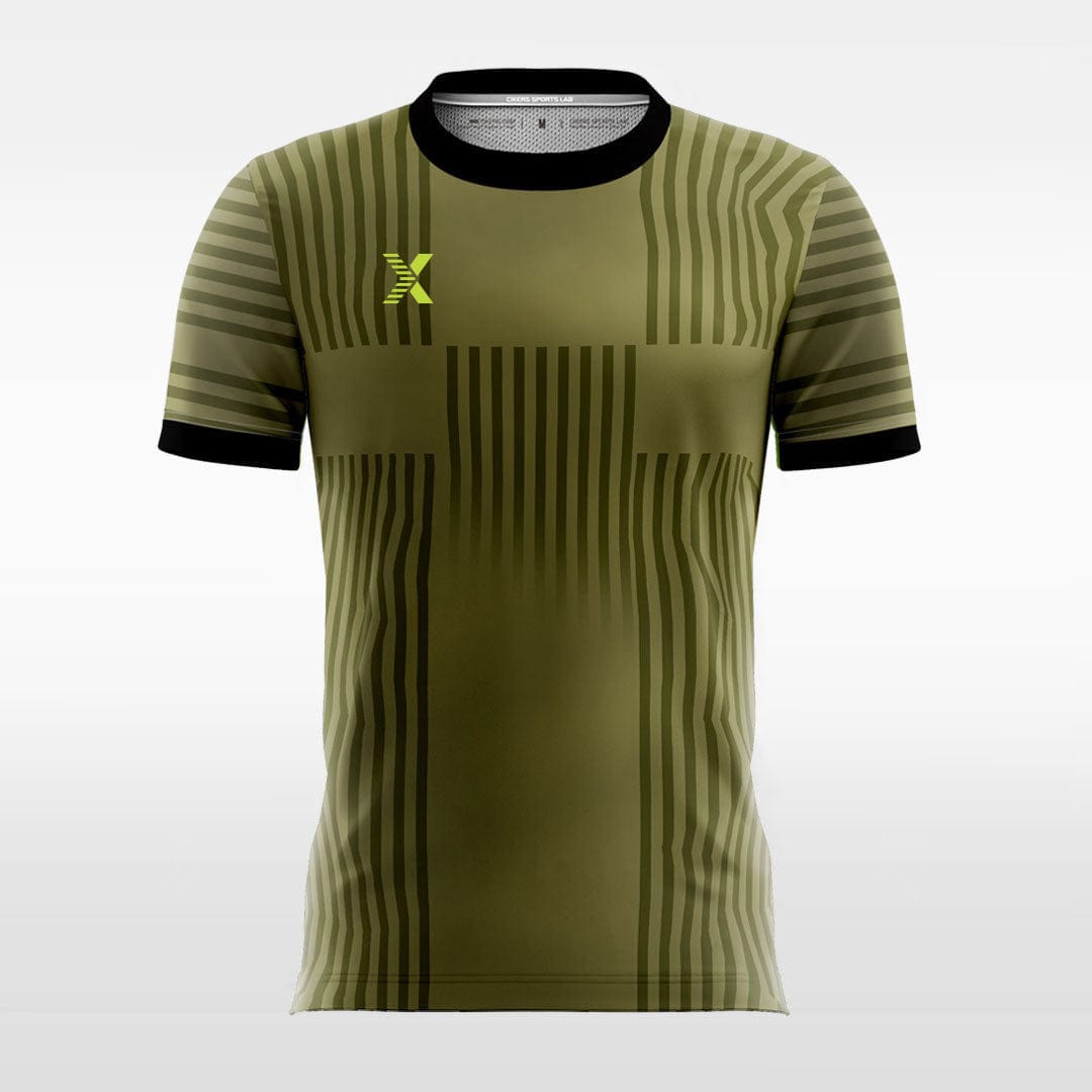 XTeamwear Soccer Jersey Vertical Stripe - Custom Kids Soccer Jerseys Design Green