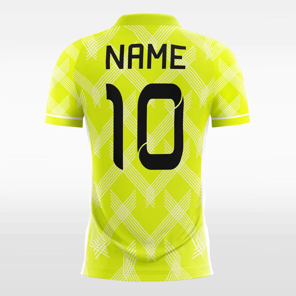 XTeamwear Soccer Jersey Vintage Yellow Check - Women Custom Soccer Jerseys Neon Design