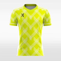 XTeamwear Soccer Jersey Vintage Yellow Check - Women Custom Soccer Jerseys Neon Design