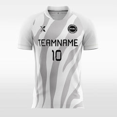 XTeamwear Soccer Jersey White and Grey Zebra - Custom Kids Soccer Jerseys Design Cool