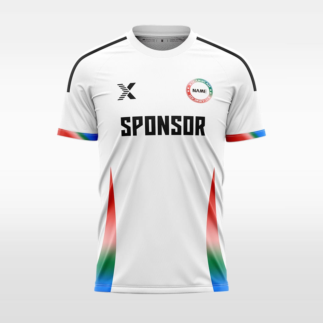 XTeamwear Soccer Jersey white / S Custom Gradient Stripe Soccer Jersey – Modern Fit Round Neck