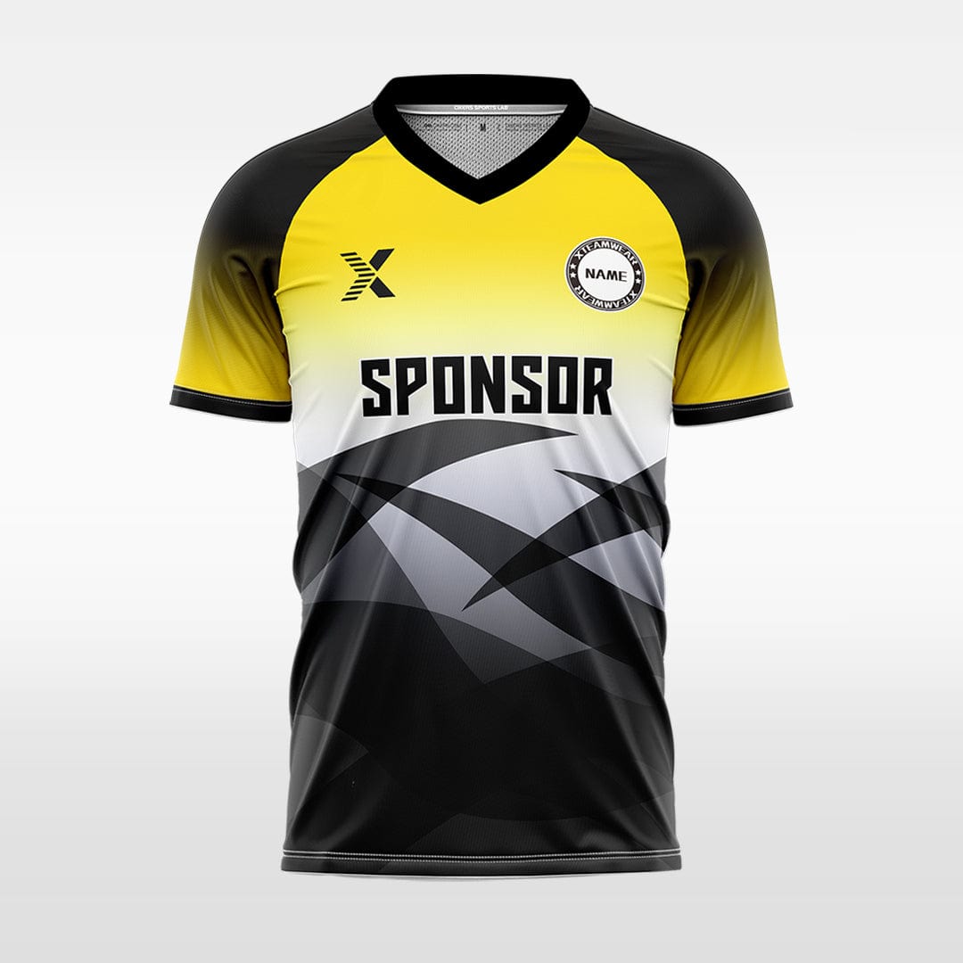 XTeamwear Soccer Jersey yellow / S Custom Gradient Soccer Jersey – Geometric V-Neck Short Sleeve Top