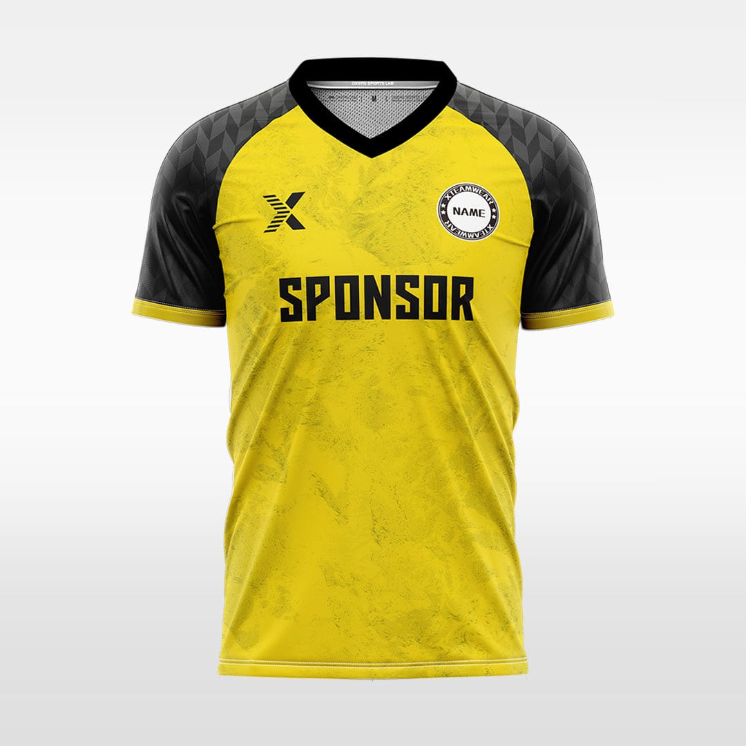 XTeamwear Soccer Jersey yellow / S Custom Marble-Texture Soccer Jersey – Modern Contrast Sleeve Design