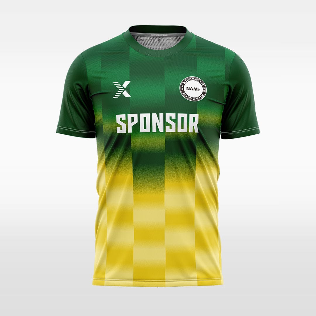 XTeamwear Soccer Jersey yellow / S Custom Soccer Jersey – Dynamic Striped Pattern & Crew Neck Design