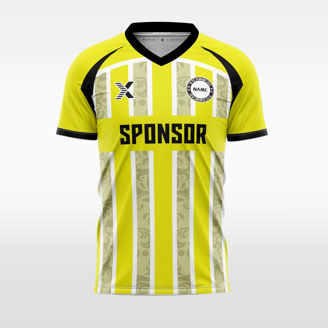 XTeamwear Soccer Jersey yellow / S Custom Soccer Jersey – Vertical Stripe & Patterned Design with V-Neck