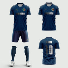 XTeamwear Soccer Uniforms 2026 Global Elite Series - Custom Soccer Jerseys Kit Sublimated for Team（blue and dark gray）
