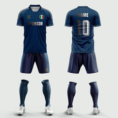 XTeamwear Soccer Uniforms 2026 Global Elite Series - Custom Soccer Jerseys Kit Sublimated for Team（blue and dark gray）