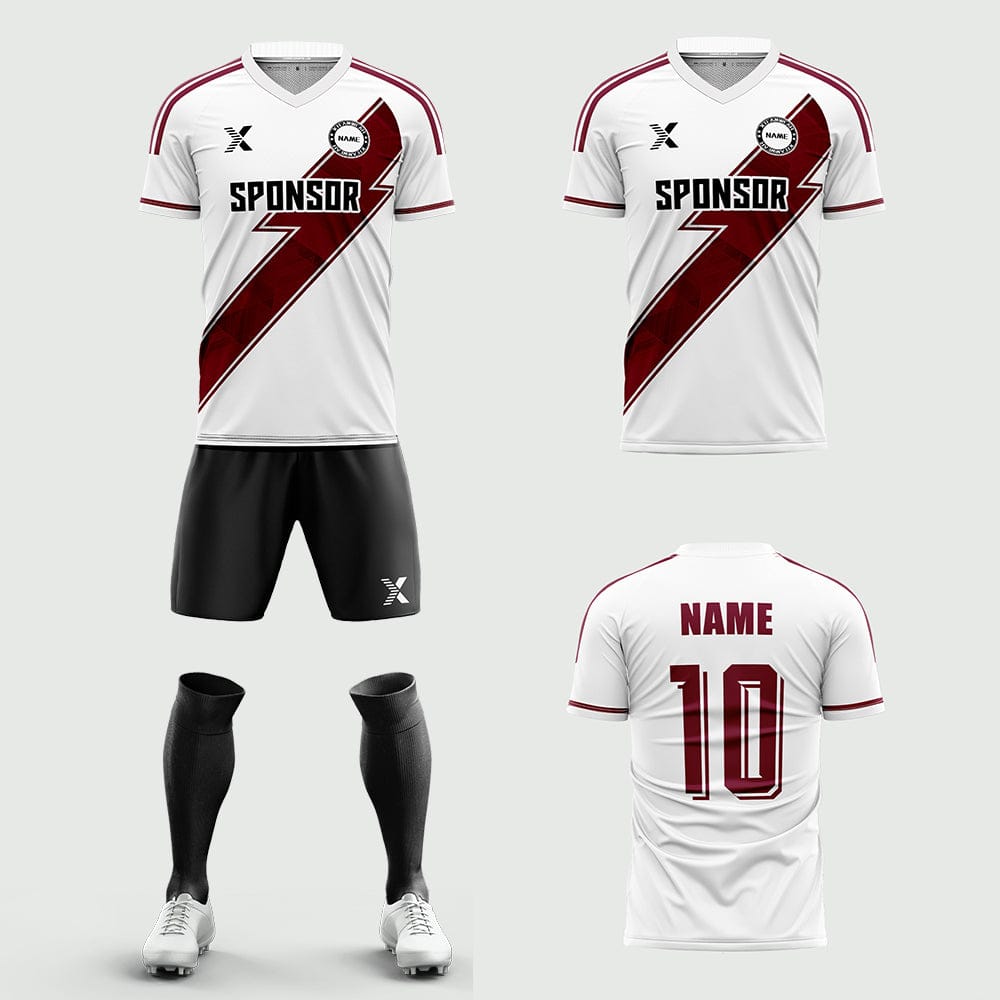 XTeamwear Soccer Uniforms 2026 Global Elite Series - Custom Soccer Jerseys Kit Sublimated for Team（Crimson and white）