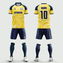 XTeamwear Soccer Uniforms 2026 Global Elite Series - Custom Soccer Jerseys Kit Sublimated for Team（Dark blue and yellow）