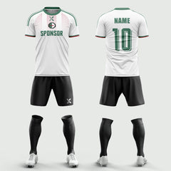 XTeamwear Soccer Uniforms 2026 Global Elite Series - Custom Soccer Jerseys Kit Sublimated for Team（Green and white）