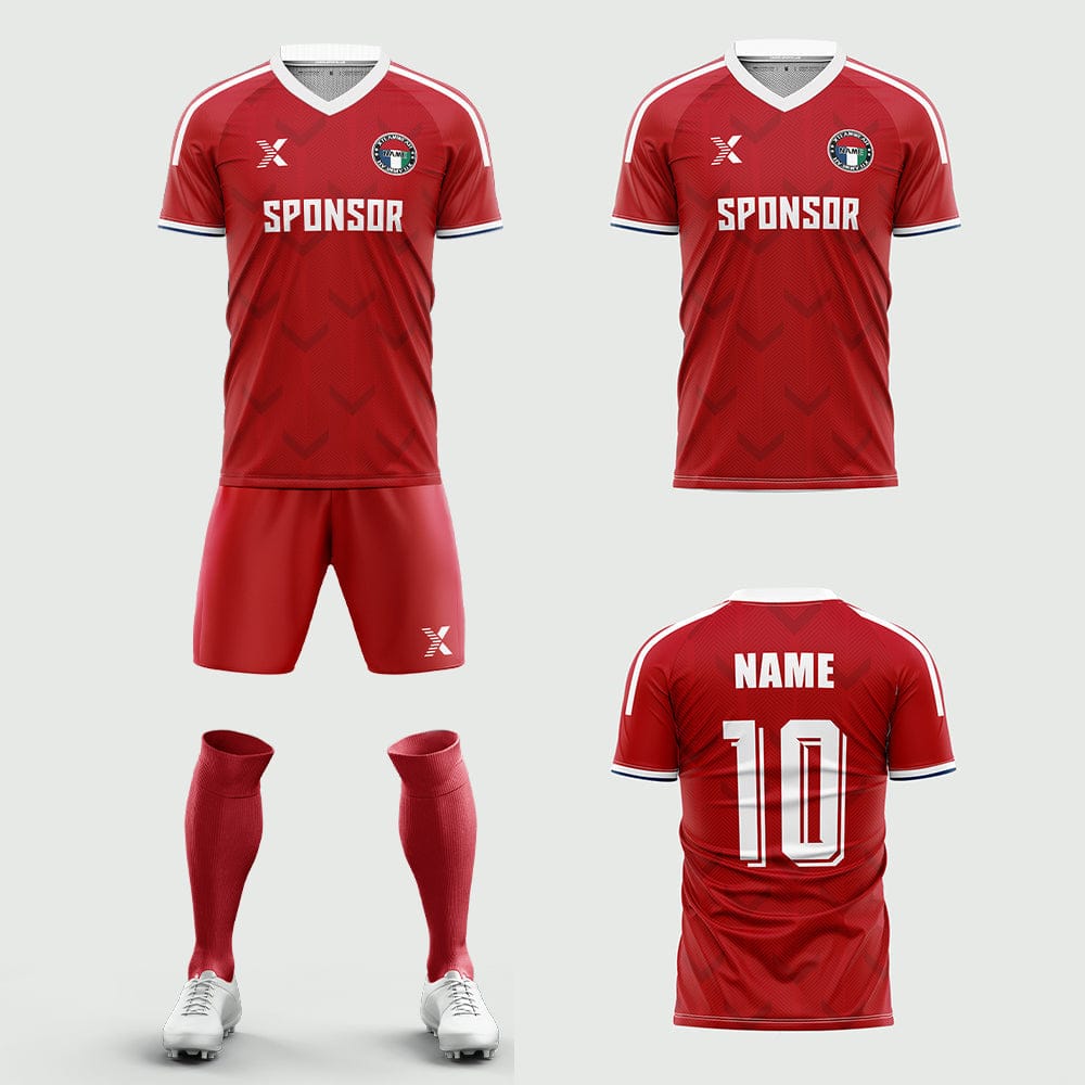 XTeamwear Soccer Uniforms 2026 Global Elite Series - Custom Soccer Jerseys Kit Sublimated for Team（red arrow）