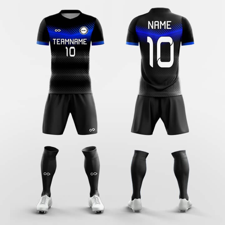 XTeamwear Soccer Uniforms Black & Blue / S Mars - Custom Soccer Jerseys Kit Sublimated for Team FT260128S