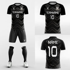 XTeamwear Soccer Uniforms Black Chevron - Custom Soccer Jerseys Kit Sublimated for Club