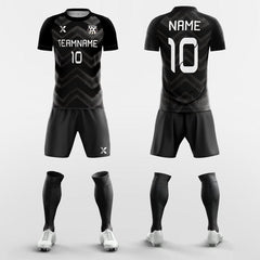 XTeamwear Soccer Uniforms Black Chevron - Custom Soccer Jerseys Kit Sublimated for Club