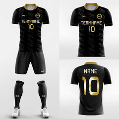 XTeamwear Soccer Uniforms Black Gold-accented-Custom Soccer Jerseys Kit Sublimated Design