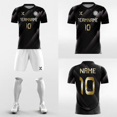 XTeamwear Soccer Uniforms Black Gold - Custom Soccer Jerseys Kit Sublimated for League