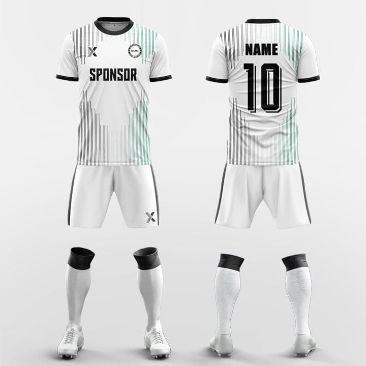 XTeamwear Soccer Uniforms black-green / S Two-color vertical stripes- Custom Soccer Jerseys Kit Sublimated for Team