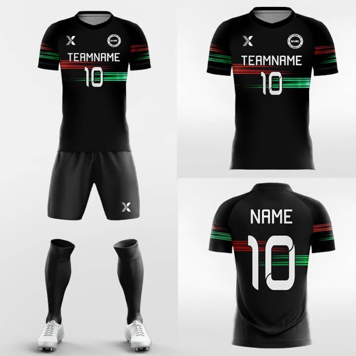 XTeamwear Soccer Uniforms Black Music - Custom Soccer Jerseys Kit Sublimated Design