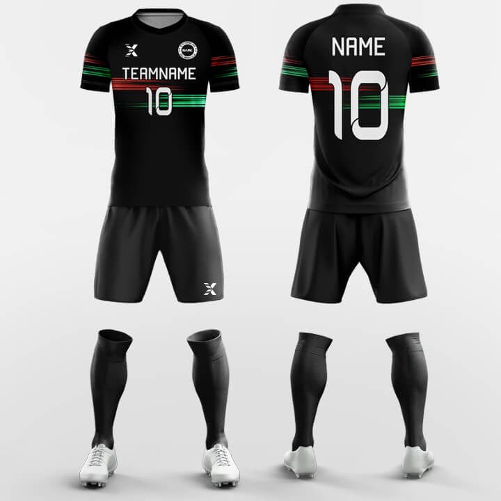 XTeamwear Soccer Uniforms Black Music - Custom Soccer Jerseys Kit Sublimated Design