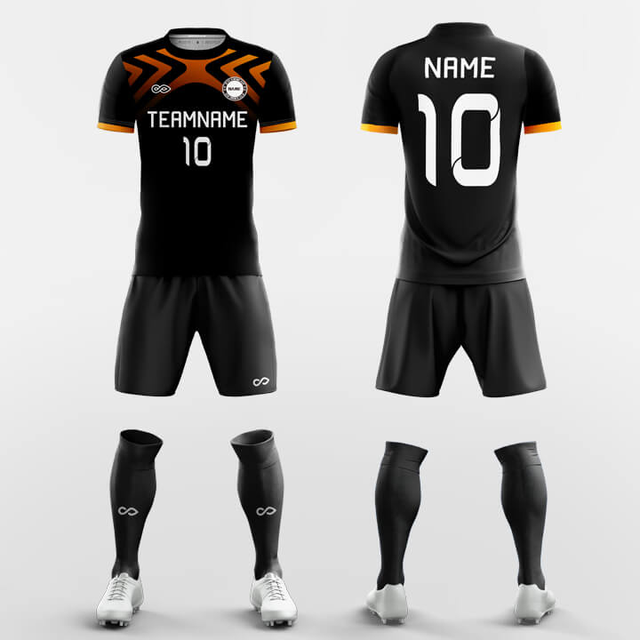 XTeamwear Soccer Uniforms Black&Orange / S Armor - Sublimated Design Custom Soccer Jerseys Set