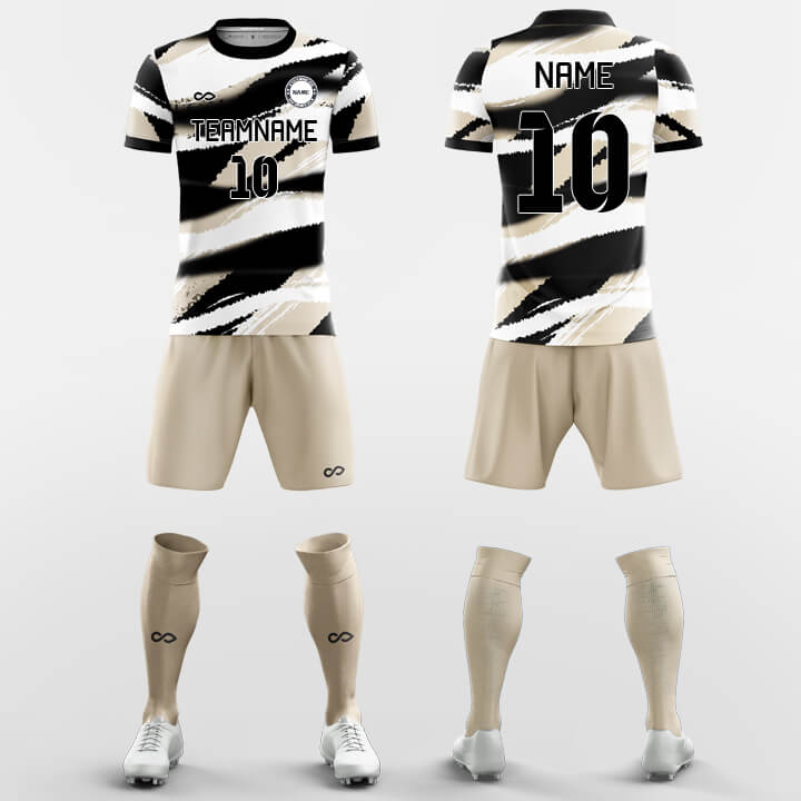 XTeamwear Soccer Uniforms Black / S Cream - Custom Sublimation Short Sleeve Soccer Kits