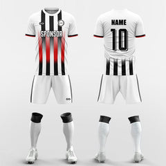 XTeamwear Soccer Uniforms black / S Four vertical stripes - Custom Soccer Jerseys Kit Sublimated for Team