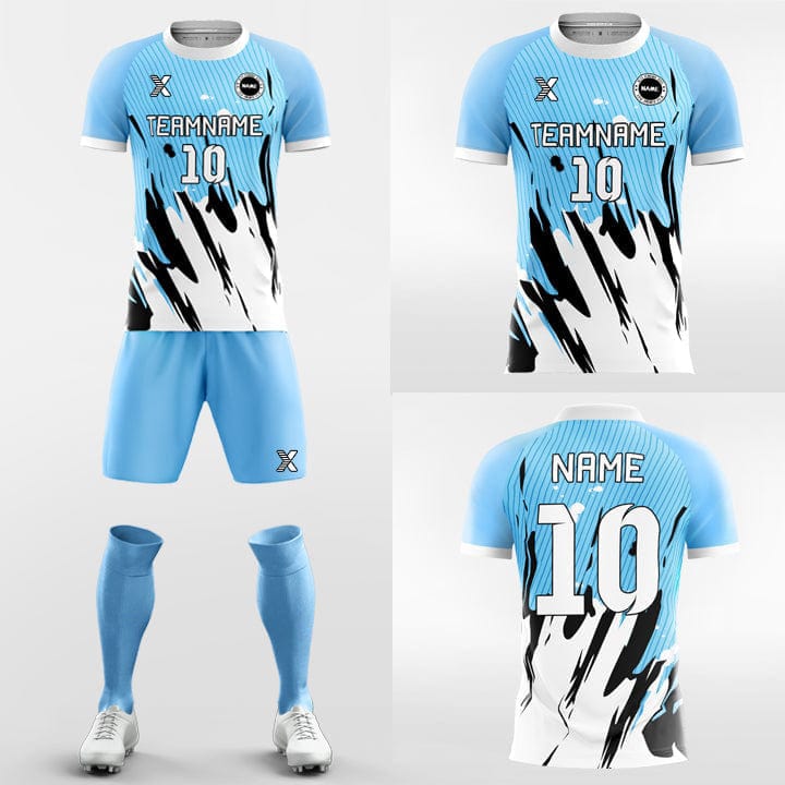 XTeamwear Soccer Uniforms Blue Block-Custom Soccer Jerseys Kit Sublimated Design